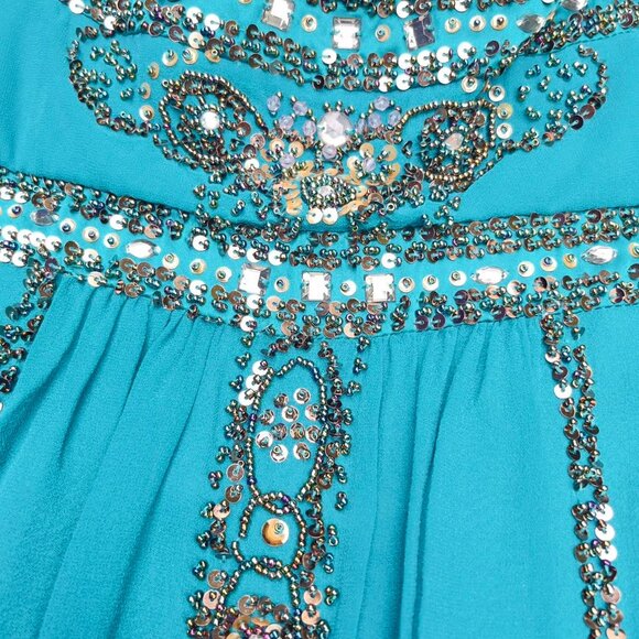 Vintage Y2K Sue Wong Silk Beaded Dress - Picture 12 of 16